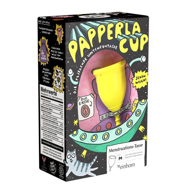«PapperlaCup» (Größe M) gelbe Menstruationstasse aus Silikon (1 Stück) 1 St