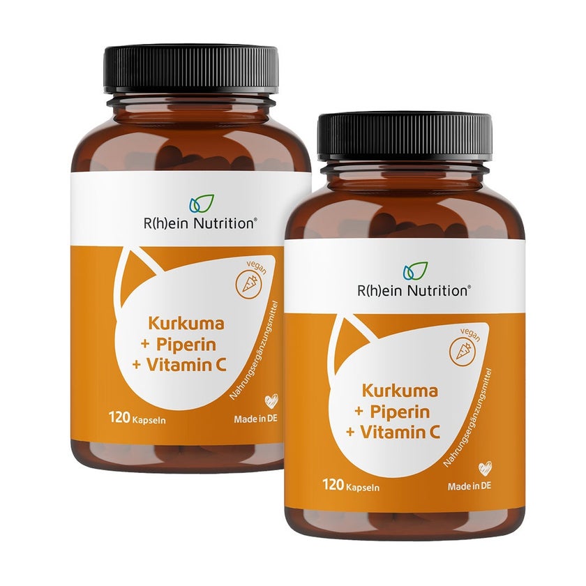 Kurkuma 95% Curcumin + Piperin + Vitamin C Doppelpack 2X120 St