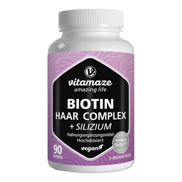Biotin Haar Vitamine Komplex hochdosiert +Silizium Kapseln 90 St