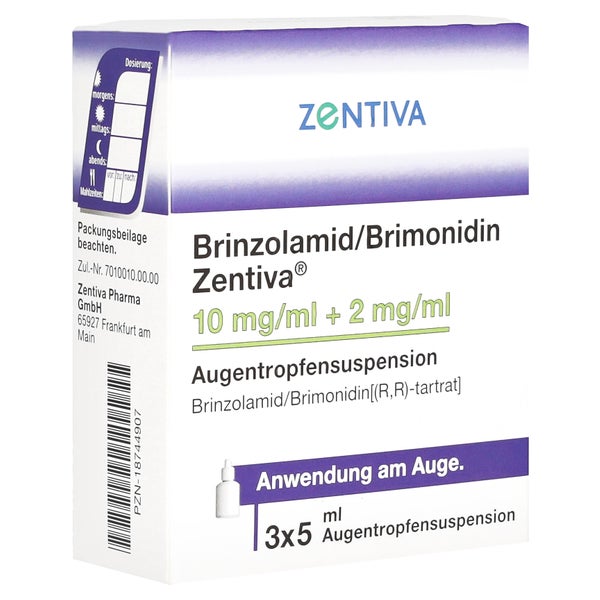 Brinzolamid/brimonidin Zentiva 10mg/ml+2mg/ml Atr 3X5 ml