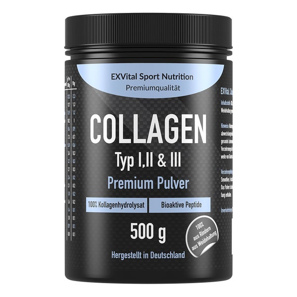 EXVital® Collagen Pulver, Bioaktives Kollagen Typ 1, 2 & 3 500 g