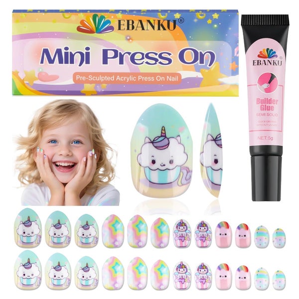Falsche Nägel Kinder 24 Stück Presse Kits Mädchen Süße Wolke 1 St