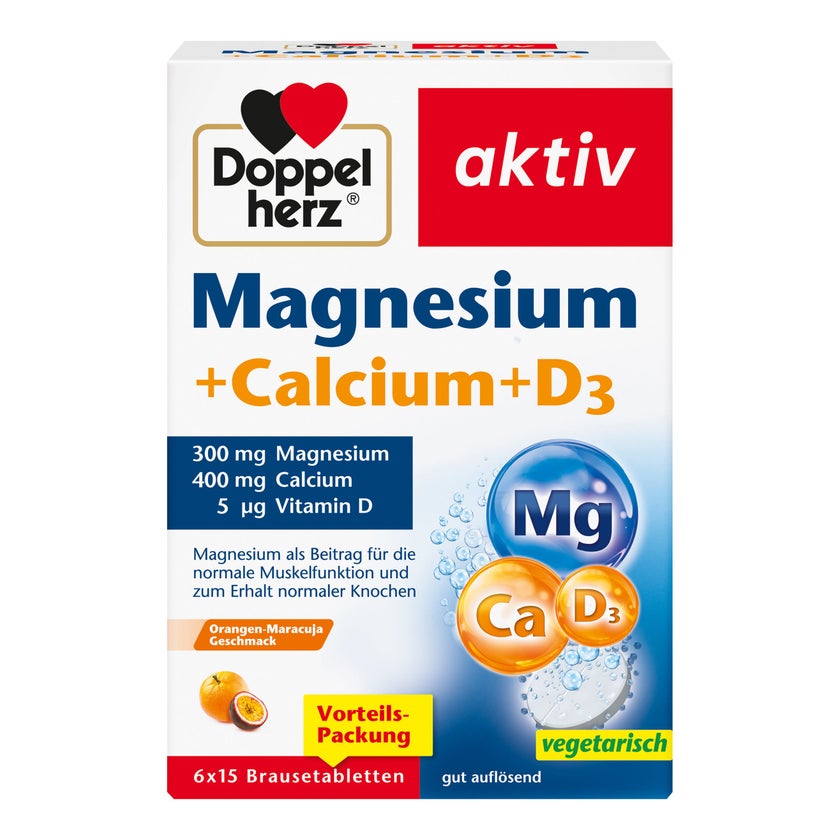 Doppelherz® aktiv Magnesium+Calcium+D3 6X15 St