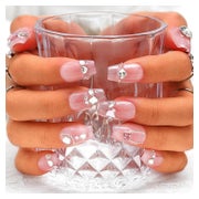 Falsche Nägel Sarg Rosa Strass 3D Herz Kristall U 1 St
