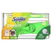 Swiffer 2in1 Kit, 1 Bodenwischer + 8 Trockene Bodentücher und 1 Staubmagnet 1 St