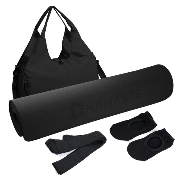 YOGA-FITNESS-SET 4-IN-1 - STARTER-PAKET MIT TASCHE MATTE SOCKEN GURT ONAMASTE 1 St