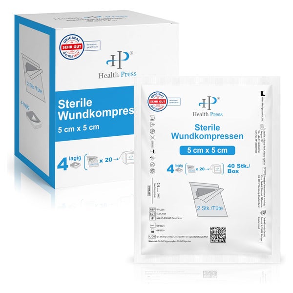 Health Press® Sterile Wundkompressen 5x5cm 40 St 40 St