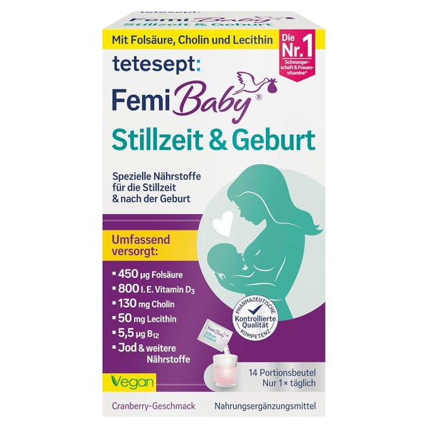 tetesept Femi Baby Stillzeit & Geburt | Folsäure, DHA & Jod für Stillzeit