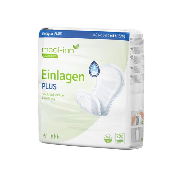 Medi-Inn Inkontinenz-Einlagen PLUS, 3 Tropfen, Unisex-Passform, weiß 28 St