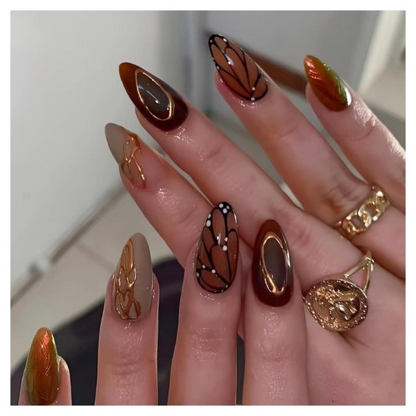 Fingernägel 24er Caramel Kurz Eckig Gold 2caramel&amp;butter 1 St