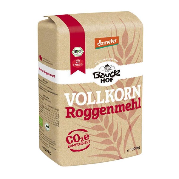 Bauck Mühle Roggenmehl Vollkorn demeter Bio 1000 g