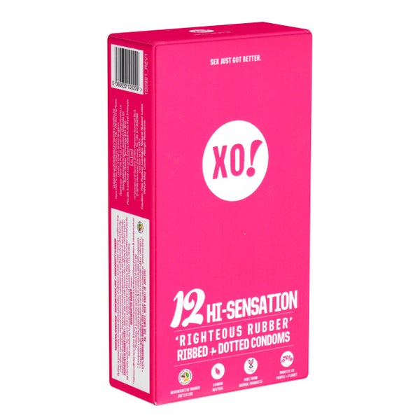 HI-Sensation 12 Kondome vegan, mit Rippen & Noppen (12 Kondome) 12 St