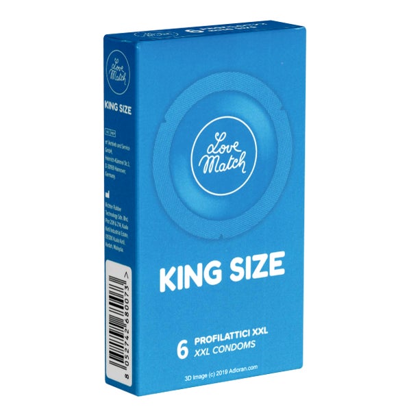 King Size – 6 extra breite Kondome, 60 mm, zylindrisch (6 Kondome) 6 St