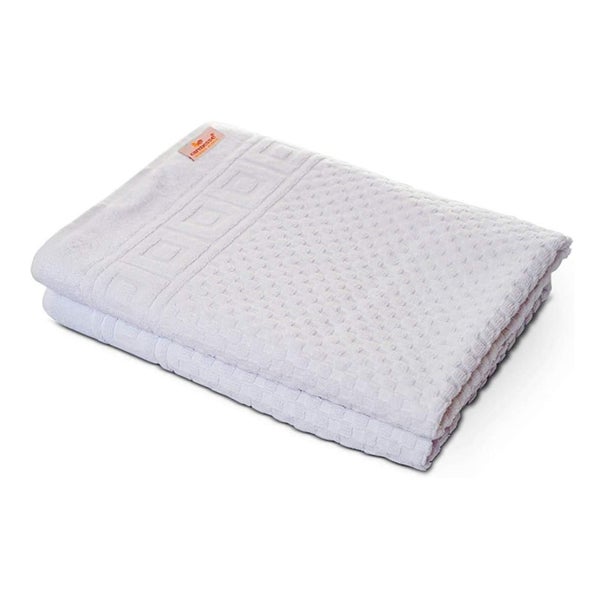 2x Duschtuch WAFFEL 70x140 cm weiß I Premium Hotelqualität 100% Baumwolle I Zwirnfrottier