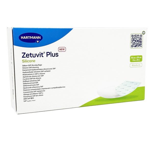 Zetuvit Plus Silicone Steril 10x20 Cm 10 St