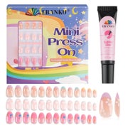 Nägel 78 Stück Fake Kinder Mädchen 6-12 Nagelkleber Rosa Ste 1 St