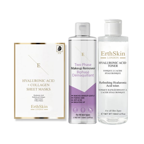 Zweiphasen Make Up Entferner + Hyaluron Toner + Kollagenmaske Set 1 St