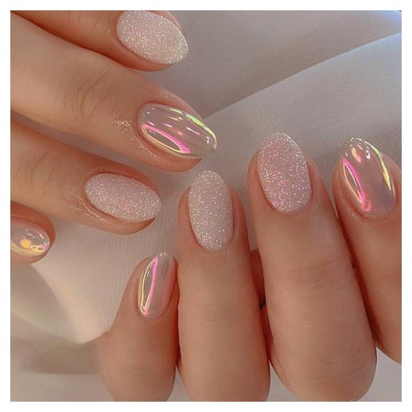 Kunstnägel Press On Kurz Mandel Oval Glitzer 20 aurora&amp;g 1 St