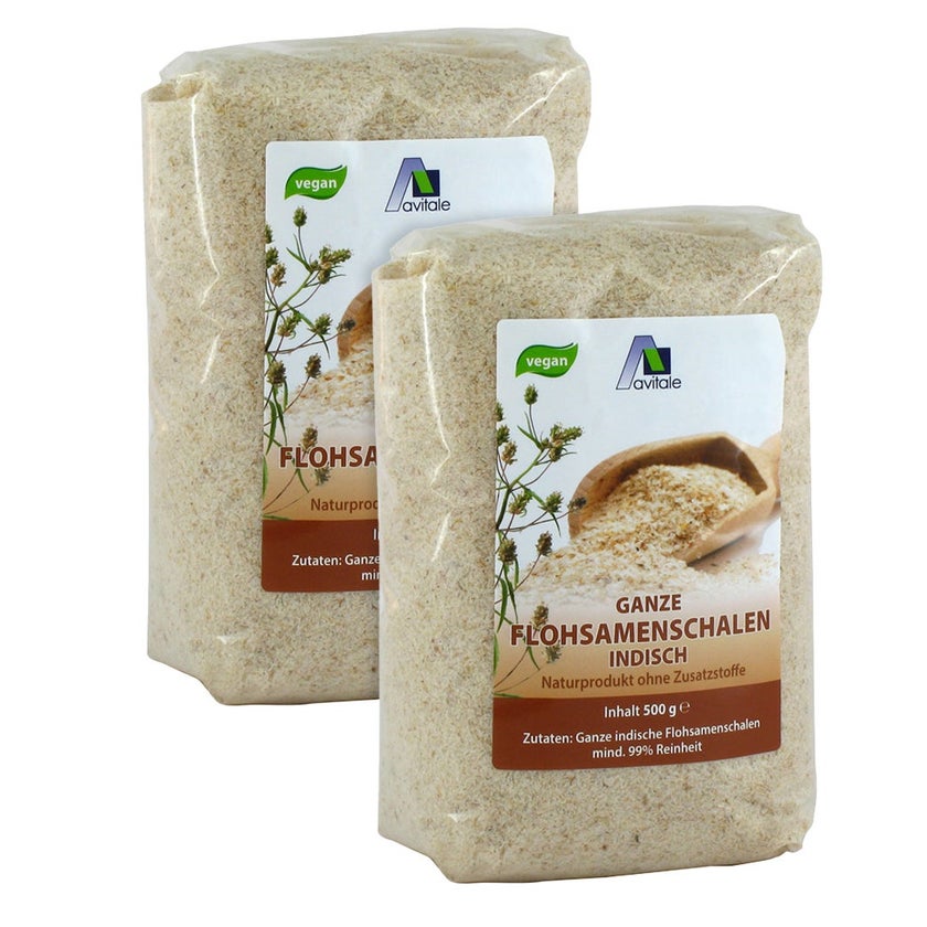Avitale Ganze Flohsamenschalen Indisch Doppelpack 2X500 g