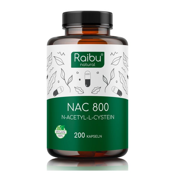 NAC Kapseln Hochdosiert - 800 mg pro Kapsel - RAIBU 200 St