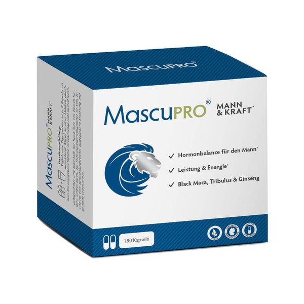 MascuPRO Mann & Kraft - schwarzer Maca-Komplex 180 St
