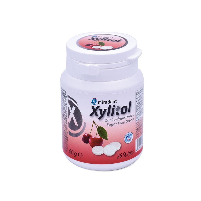 miradent Xylitol zuckerfreie Drops Kirsche 60 g