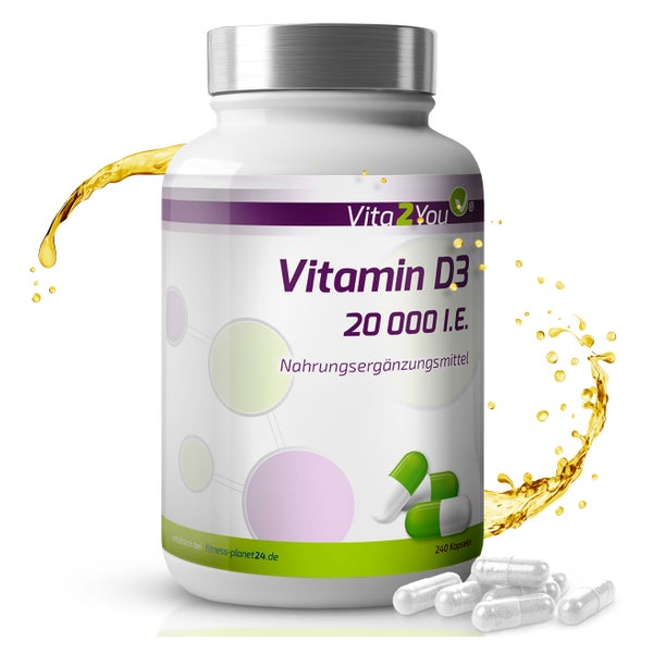 Vita2You Vitamin D3 20.000 IE Kapseln - Hochdosiert 240 St