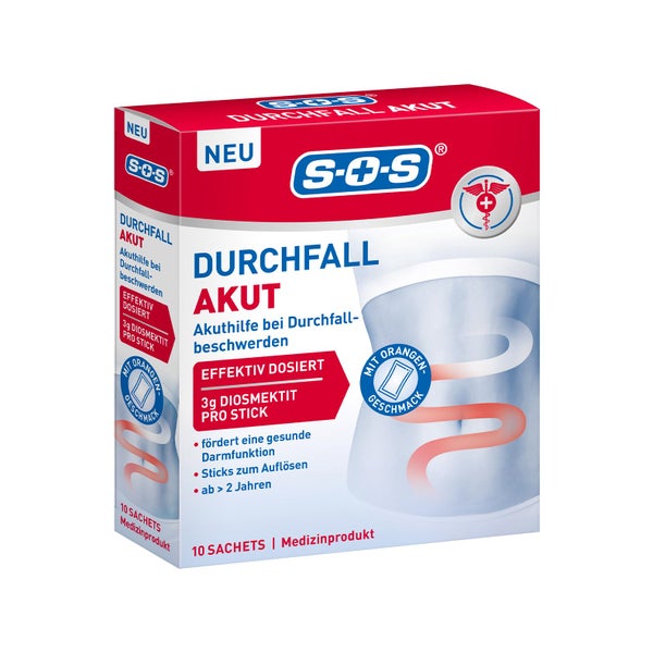 SOS Durchfall AKUT | Für Erwachsene & Kinder | 10 Sachets 79 g