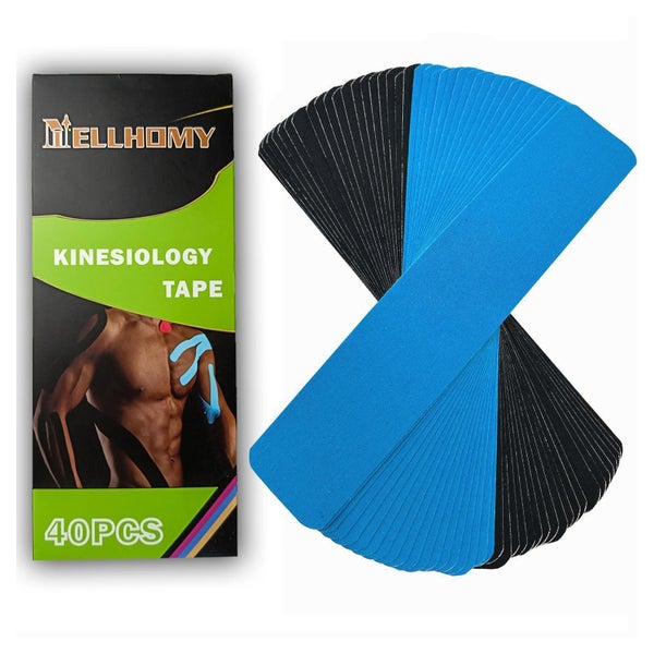 NELLHOMY Kinesiotape Vorgeschnitten 40 Stk. - Wasserfest & Elastisch für Sport