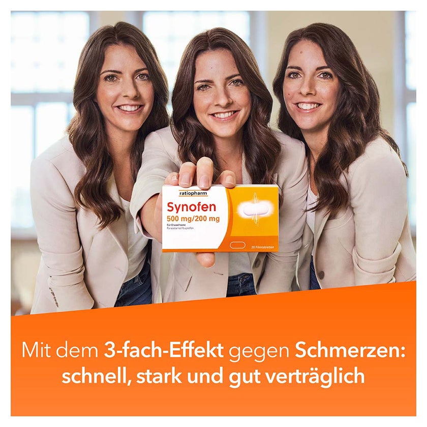 Synofen mit Ibuprofen und Paracetamol 20 St