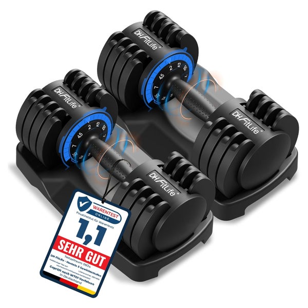 DH FitLife 2er-Set 5-in-1 Verstellbare Hantel 2-12kg