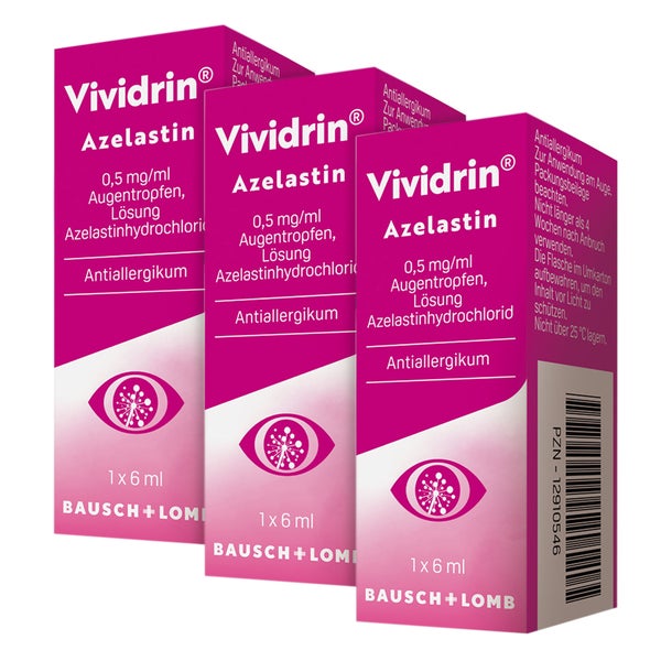 Vividrin Azelastin Augentropfen Dreierp 3X6 ml