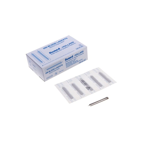 Romed Blutlanzetten für Diabetiker einzeln steril verpackt 200 St