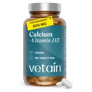VETAIN Calcium Vitamin D3 Tabletten – 800mg Kalzium pro Tag 180 St