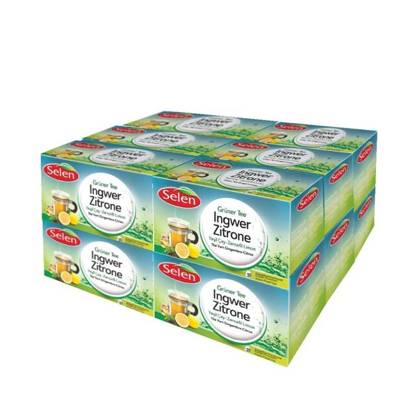 SELEN Grüner Tee Ingwer-Zitrone - 12 Packungen 432 g