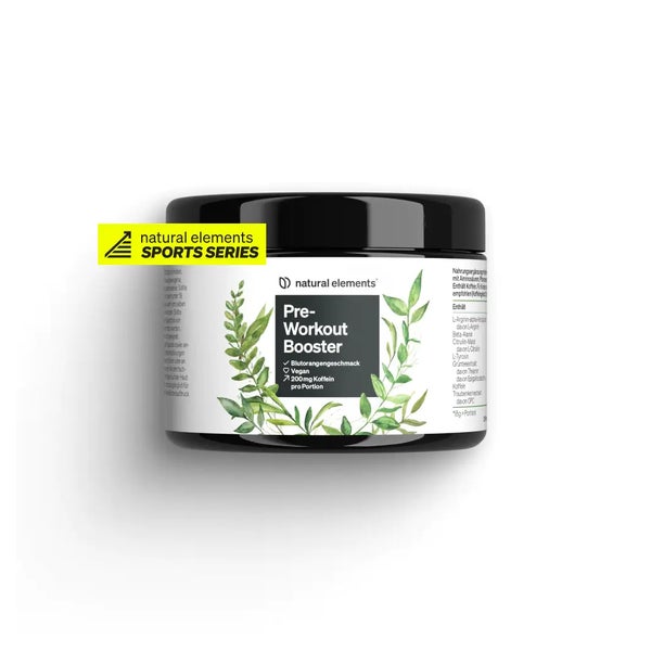 Pre-Workout Booster mit Koffein – Geschmack Blutorange – mit Aminosäuren, Theanin & EGCG – vegan, hochdosiert – in Deutschland produziert & laborgeprüft 240 g