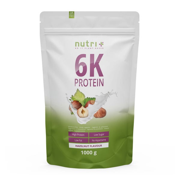 nutri+ 6K Veganes Protein Pulver - Hazelnut 1000 g