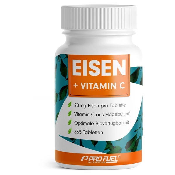 ProFuel - Eisentabletten 20mg Eisen + Vitamin C Hagebutten 365 St