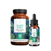 Algenkraft für Groß und Klein Paket: Algenkapseln für Erwachsene & Algentropfen für Kinder in einem veganen Bundle - ALGENKRAFT & ALGENKNIRPS - NATURTREU®  g