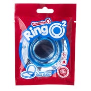 «Ring O²» Doppelter Penisring, Hellblau, Latexfrei, Erektion (1 Stück) 1 St