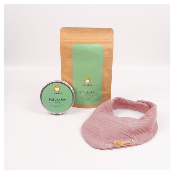 Rotznäschen-Set "Altrosa" | Kräuterpads & Halstuch 15 St