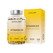 Aavalabs Vitamin D3 2000 IE mit Olivenöl, 365 Kapseln 365 St