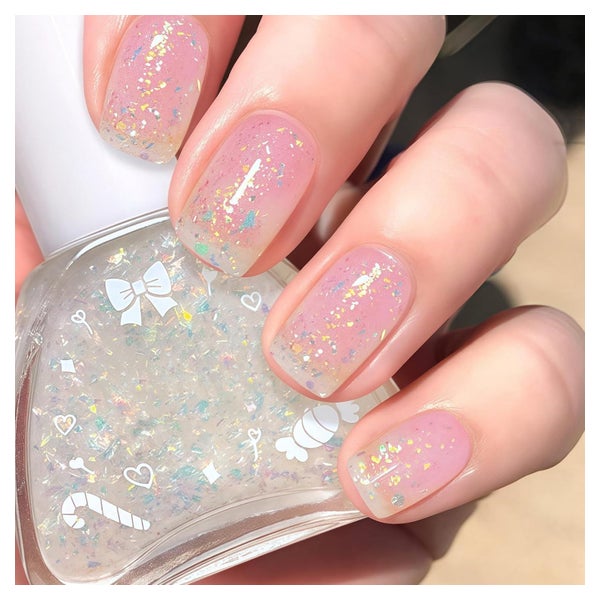 Nagellack Glitzer Klar 12 ml Clear Confetti 1 ml (1er Pack) 1 St