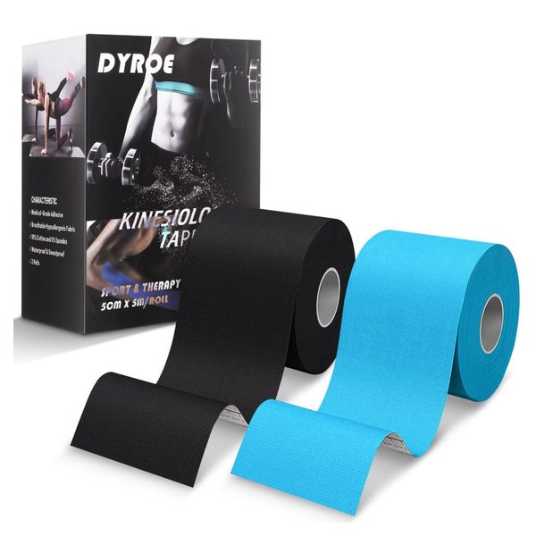 Dyroe Kinesiotape Rollen 5cm x 5m - Hautfreundlich, wasserfest, elastisch
