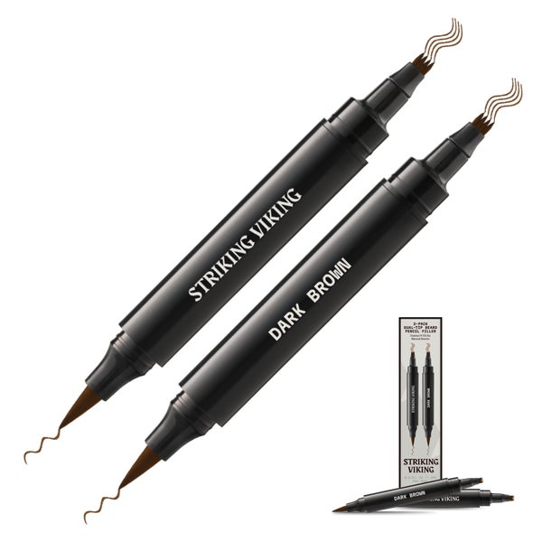 Striking Viking Bartstift Doppelspitze Dunkelbraun 2er 5 ml