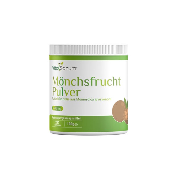 VitaSanum® Mönchsfrucht Pulver – Natürliche Süße aus Momordica grosvenorii 100 g