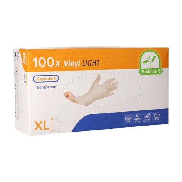 Medi-Inn Vinyl Light Einmalhandschuhe, transparent, gepudert, Gr. XL 1000 St