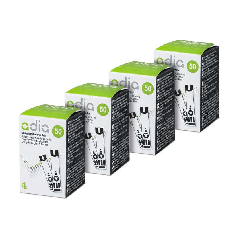 adia Blutzuckerteststreifen, 200 Stück, Blutzucker-Selbstkontrolle bei Diabetes 200 St