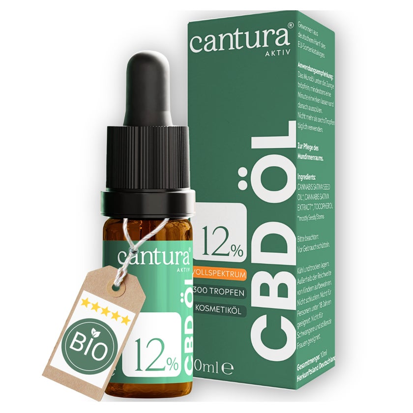 12% CBD-Öl Cantura® Aktiv: 300 Tropfen Vollspektrum Cannabis 10 ml