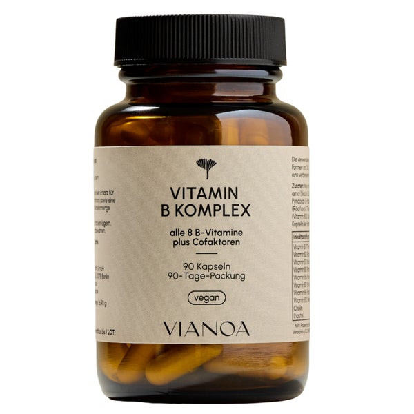 VIANOA Vitamin B Komplex - alle 8 B-Vitamine, bioaktive Form 90 St